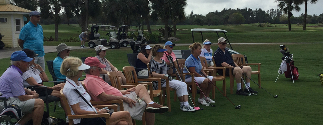 Guests seated on golf course