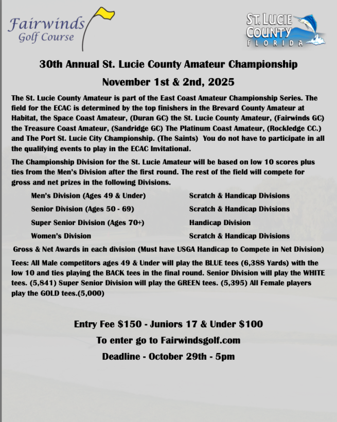 30th Annual St. Lucie County Amateur